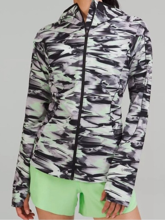 lululemon athletica Jackets & Blazers - Lululemon Lightweight Printed Zip-Up Active Jacket - Green/Gray
